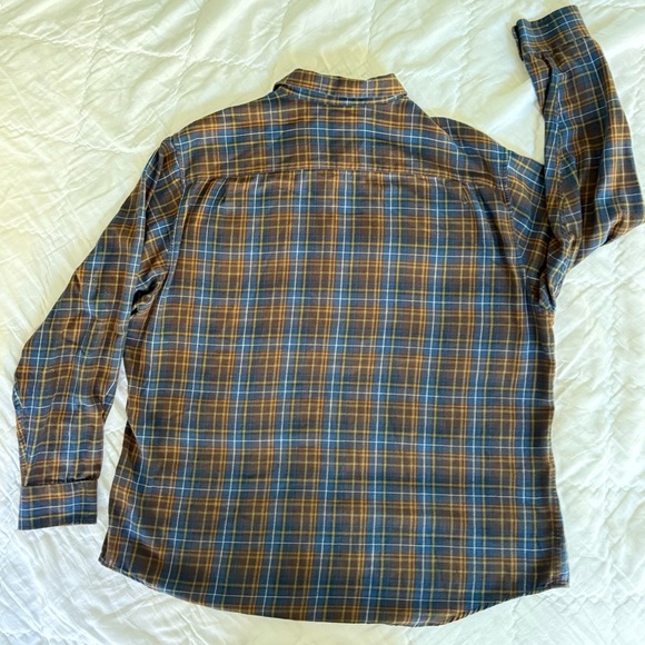 Pendleton Bridger Plaid Flannel Shirt XXL Brown Blue Wool Cotton Blend Outdoor - Picture 4 of 12